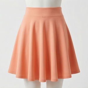 Minifalda de Cintura Alta para Mujer, Estilo Casual, Plisada, de Color Sólido, en Tela de Poliéster y Spandex, para Todas las Temporadas - Product Image 1