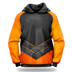 Sweat-shirt à capuche pour homme, orange et noir, coupe classique, décontracté, couleur unie, sweat-shirt à capuche avec graphisme haute définition, tissu brossé doux - Product Image 2