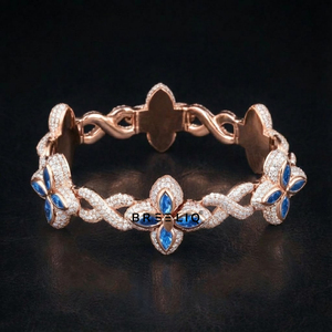 สร้อยข้อมือลายโคลเวอร์อินฟินิตี้ขนาด 15 มม. 18 มม. ขายดี ทำจากเงินแท้ 925 ประดับเพชร VVS Lab Grown สไตล์ฮิปฮอป - Product Image 5