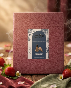 กรวยธูปหอมกลิ่นสตรอว์เบอร์รี MELTING AROMAS พร้อมที่วาง กลิ่นหอมบำบัดในกล่อง สำหรับใช้ในบ้าน สปา และการทำสมาธิ - Product Image 2