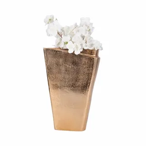 Vase de sol contemporain en bronze de 16 pouces, fait main, en métal, pour plantes, accent décoratif pour maisons et intérieurs modernes - Product Image 2