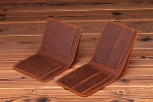 Porte-cartes en cuir véritable pour hommes et femmes, portefeuille fin, étui à cartes de poche, porte-cartes d'identité en cuir fait à la main - Product Image 5