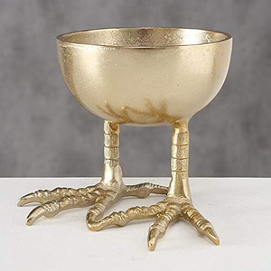 Bol décoratif artistique en or en forme de jambe de poulet, plat à pieds pour objets de luxe et décoration intérieure haut de gamme - Product Image 2