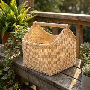 Panier en rotin en forme de maison pour pique-nique de Pâques avec poignée, panier de rangement pour jouets en rotin pour chambre d'enfant style bohème, prix de gros - Product Image 4