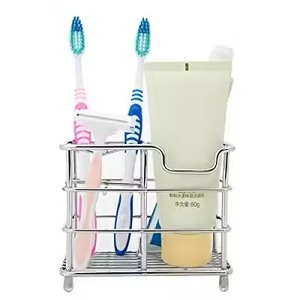 New Premium Metal Steel Shelf Stand <b>Toothbrush</b> <b>Holder</b> Bathroom Organizer Rack Wall Mounted Durable <b>Toothbrush</b> <b>Holder</b> - Product Image 4