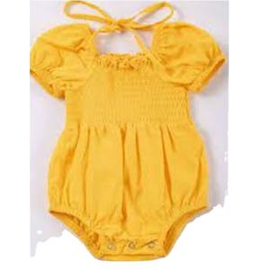 Newborn Cute Infant Baby Girl <b>Romper</b> <b>Knitted</b> Anti-Wrinkle Washable YKK Snap Button Closure Casual Summer Bamboo Spandex - Product Image 4