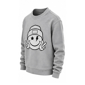 <b>Mens</b> Waffle Knit Sweatshirt Long Sleeve Crewneck Casual <b>Thermal</b> Pullover Embroidered Eco-Friendly Custom OEM Streetwear <b>Top</b> - Product Image 3