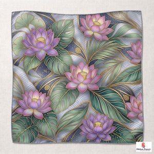 Premium Womens Printed <b>Silk</b> <b>Scarf</b> Lightweight <b>Square</b> Headscarf Custom Design OEM ODM Manufacturer Madeira Custom Fabric - Product Image 5