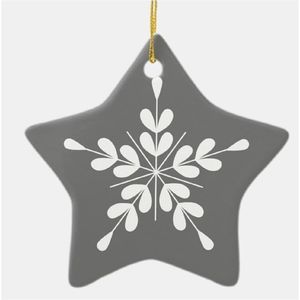 Adorno Navideño de Estrella de Madera Gris Personalizado, Colgante de Copo de Nieve de MDF al por Mayor, Decoración para Árbol de Navidad, Regalo Festivo, Adornos Decorativos - Product Image 1
