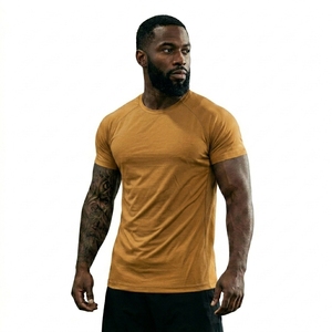 T-shirt en coton uni pour homme, style streetwear, coupe oversize à épaules tombantes, impression personnalisée de haute qualité, tissu épais - Product Image 5