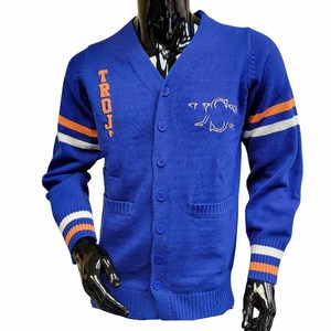 Cardigan universitaire Phi Beta Sigma - Rayures blanches et bleues, lettres brodées, style preppy, pull à manches longues pour femme - Product Image 6