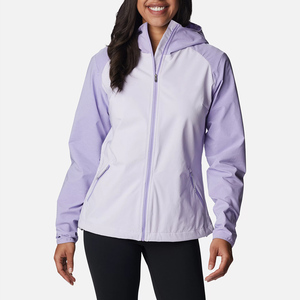 Women Fashion <b>Light</b> Purple <b>Jacket</b> Two Tone Outdoor Hooded Coat Slim Fit Casual Sportswear Windproof Walking <b>Jacket</b> for Lady - Product Image 1