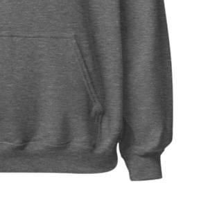 Sweat-shirt à capuche unisexe gris chiné foncé avec motif brodé circulaire, en molleton, à manches longues, décontracté, pour l'hiver - Product Image 4