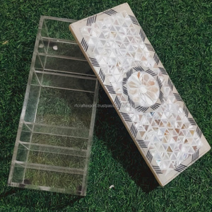 Contenedor de tapa con Incrustaciones de nácar de alta calidad, regalo único de Ramadán para decoración del hogar, caja de almacenamiento de postres con tapa, manualidades RF - Product Image 4