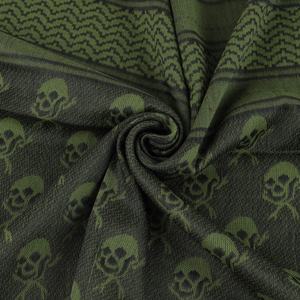 Shemagh Tactique Désert Écharpe De Luxe Carré Coton Keffieh avec Crâne Motif Imprimé Foulard Arabe pour Hommes et Femmes - Product Image 5