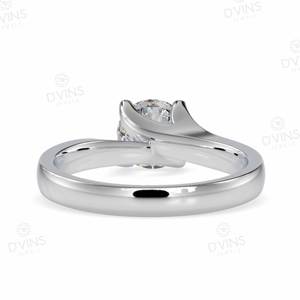 Bague de fiançailles solitaire D'VINS JEWELS en or massif 14 carats, diamant de laboratoire de forme ronde VVS/VS EF 2 carats, certificat IGI, tendance - Product Image 4