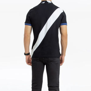 Camisa de Manga Corta Negra para Hombre, 100% Algodón Pique 140g, Logotipo Personalizado, Transpirable, Cuello con Botones, Estilo Casual, para Invierno - Product Image 2