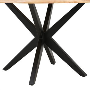 Mesa de Comedor Redonda de Madera de Acacia Sólida con Patas Metálicas en X, Diseño Moderno para Restaurante, Cocina o Comedor, Precio al por Mayor - Product Image 4