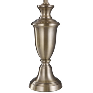 <b>Vintage</b> design Antique Brass <b>Table</b> Lamp Set of 2 Classic <b>Bedside</b> Desk Light Bell Fabric Shade Traditional Bedroom Living Room - Product Image 5