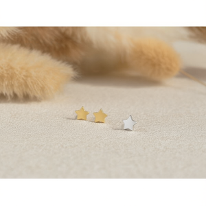 Orecchini a perno Zina Star in acciaio inossidabile oro e argento 6mm, gioielli alla moda - Product Image 3