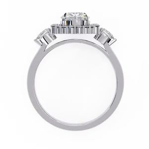 Cautivador Anillo de Oro con Diamante Sintético Radiante de 2.00 Quilates, Delicados Detalles Laterales, Unisex, Anillo de Compromiso de Élite - Product Image 4