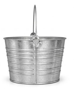 4.25 Gallon Galvanized Iron Pail Metal Ribbed Planter with Handles - Product Image 3