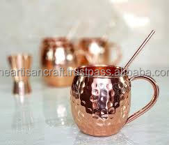 Taza de cobre ecológica con logotipo personalizable de 200-300ml, recipiente de vidrio redondo con chapado en oro rosa para café, cerveza, artesanía artesanal - Product Image 4