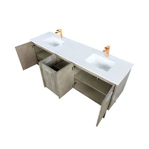 Mobile Bagno Doppio Rustico in Acacia 72 Pollici Largo con 20 pollici. Set Rubinetto in Oro Rosa e Top in Quarzo Bianco per il Tuo Bagno - Product Image 5
