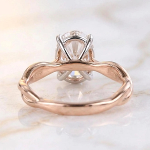 Best 2 carat Oval Cut Diamond <b>Solitaire</b> <b>Ring</b> in Rose Gold Classic Engagement <b>Ring</b> for Women Natural Diamond Jewelry - Product Image 5