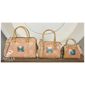 Unisex Luxury Custom Hand <b>Tooled</b> <b>Leather</b> Speedy Bag Weekender Overnight Luggage Hot Selling Genuine Cow <b>Leather</b> Crossbody Duffle - Product Image 1