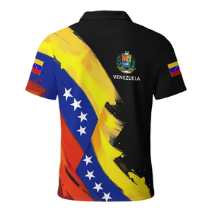 Camiseta Polo para Hombre con Estampado de la Bandera de Puerto Rico, Manga Corta, Casual, Transpirable, Tejido de Poliéster, Corte Regular, Diseño con Logotipo Frontal - Product Image 3