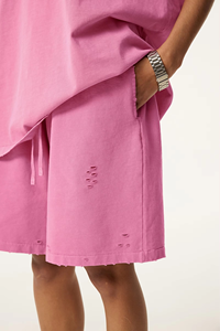 Ensemble de survêtement décontracté pour homme avec logo personnalisé, t-shirt et short deux pièces, color block, en velours écologique, idéal pour l'hiver - Product Image 6