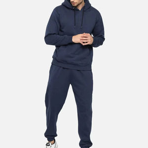 Conjunto de chándal de algodón grueso para hombre con logotipo personalizado, pantalones jogger extragrandes de forro polar y ropa de calle para hombre. - Product Image 3