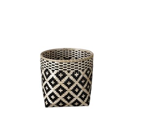 Cesta de Bambú Ecológica, Caja de Almacenamiento Blanca y Negra, Accesorios para el Hogar, Organizadores Tejidos, Juegos de Baño, Artículos Decorativos para el Hogar - Product Image 1