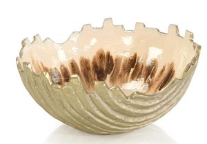 Tazón decorativo de metal con acabado esmaltado, perfecto para servir frutas, bocadillos y postres con estilo. - Product Image 5