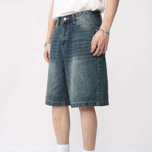 Shorts décontractés en coton délavé à l'acide pour hommes, style streetwear, respirants, pour l'entraînement, vente en gros du fabricant - Product Image 3