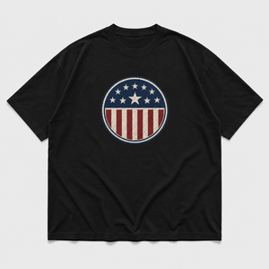 Camiseta Personalizada con Gráfico de la Bandera Nacional Negra, 100% Algodón, Cuello Redondo, Manga Corta, Estilo Vintage para Hombre, Ropa Deportiva Casual para Fanáticos, OEM ODM - Product Image 6