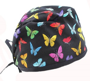 Nurse Caps For Women Nursing Caps With Adjustable Elastic <b>Bands</b> Scrub <b>Hats</b> Cute Butterfly Printed Pattern Nurses Caps - Product Image 1