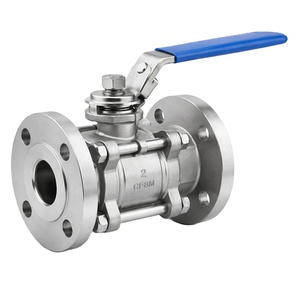Vanne à boisseau sphérique en acier inoxydable CF8M 316 à brides PN-40 Corps de 15 mm ASTM A351 Gr. Joint d'étanchéité manuel en PTFE CF8M OEM pour l'industrie pétrolière et gazière - Product Image 1
