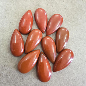 Natural <b>Red</b> Jasper Big Pear Teardrop Cabochon Flat Back Calibrated Gemstone, for Jewelry Making - Product Image 2
