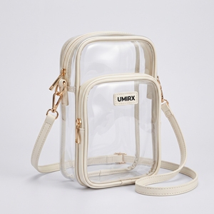 Sac bandoulière transparent en PVC UMIRX INDUSTRIES pour téléphone portable, approuvé pour les stades, petit sac à main pour femme avec poche pour cartes, idéal pour les concerts, logo personnalisé - Product Image 1