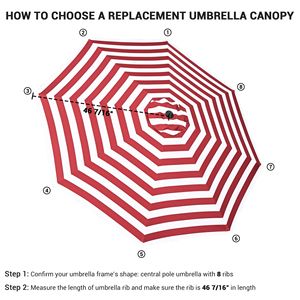 Copertura di Ricambio per Ombrellone da Patio 8FT, Accessorio Personalizzabile per Arredamento Esterno - Product Image 5