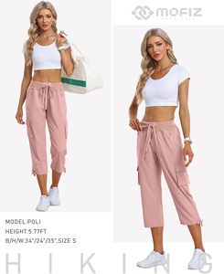 Pantalons cargo capri pour femmes, coupe ample, décontractés, pour la randonnée, légers, séchage rapide, pour les voyages, pantalons d'été pour femmes - Product Image 6