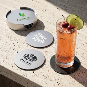 Custom Stainless Steel Coasters with Laser Engraved Logo Reusable & Eco-Friendly for Wholesale Promotional Corporate Gifts - Product Image 6