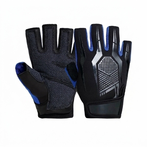 Gants de fitness demi-doigts respirants en maille pour la musculation, l'entraînement et la protection des mains, unisexe, bleu et noir - Product Image 1