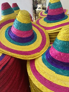 Sombreros de Paja de Color Natural, Rayados, para Viajes, Festivales, Decoraciones con Temática Mexicana, Celebración del Cinco de Mayo - Product Image 2