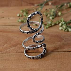 Handmade 925 Sterling <b>Silver</b> Triple Loop Arthritis Splint <b>Ring</b> - <b>Adjustable</b> Multi-Joint Finger Support - Product Image 2