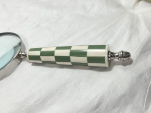 Loupe de poche vintage à poignée à carreaux verts, loupe de luxe, accessoire de bureau décoratif, cadeau de bureau, artisanat - Product Image 6