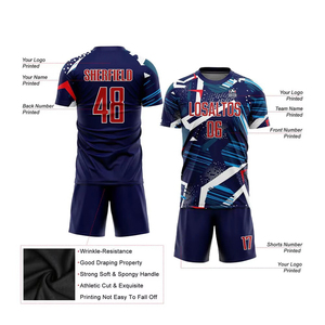 Uniforme de football pour hommes sur mesure de haute qualité, 100% polyester, vêtements de sport, styles tendance, provenant d'un fournisseur pakistanais - Product Image 5