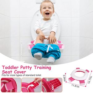 Asiento de entrenamiento para ir al baño portátil y plegable para niños pequeños con protector contra salpicaduras para el hogar y viajes - Product Image 3